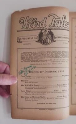 WEIRD TALES PULP DEC 1930 H P LOVECRAFT DONALD WANDREI SEABURY QUINN COVERLESS - Image 1 of 4