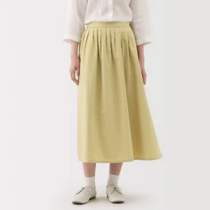Muji Damen Hanf Bio Baumwolle leichter langer Rock gelb FedEx - Bild 1 von 11