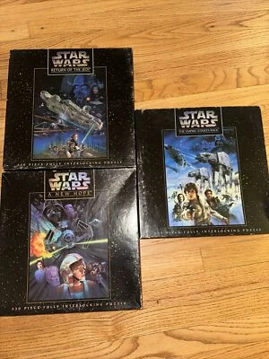 3 PUZZLES VINTAGE SELLADOS STAR WARS 550 PIEZAS RETORNO DE JEDI, UNA NUEVA ESPERANZA, + 1 Foto 1 de 4