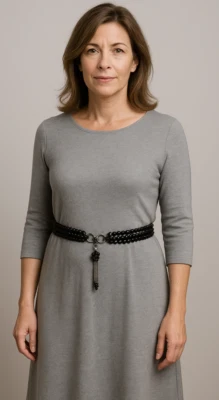 Vintage Suzi Roher Designer Stretch Belt - Black Faceted Beads /w Tassel, 30" - Image 1 of 4