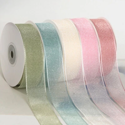 Seersucker Ribbon Sheer Chiffon Ribbon Snow Gauze Tie Webbbing  -1/1.5/2.5/4cm W - Image 1 of 3