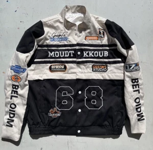 Men's Moudt Kkoub Racing Team Jacket Multicolor L Button Patch Bikercore Moto - Picture 1 of 16