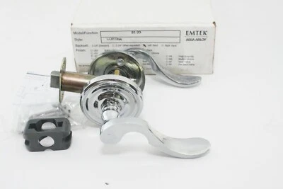 Juego de Palanca de Puerta Emtek Cortina Pasaje Roseta Regular Cromo Pulido MANO IZQUIERDA Foto 1 de 4