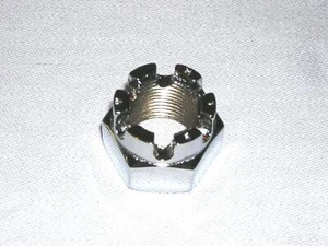 Castle or Axle Nut - M16 / 16mm x 2 mm Standard Pitch - UK Made - CHROME - Picture 1 of 2