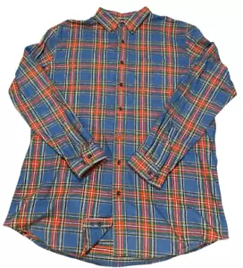 Camicia LL Bean Scotch a quadri grigia Stewart in flanella aderente leggera XL alta 298168 - Foto 1 di 9