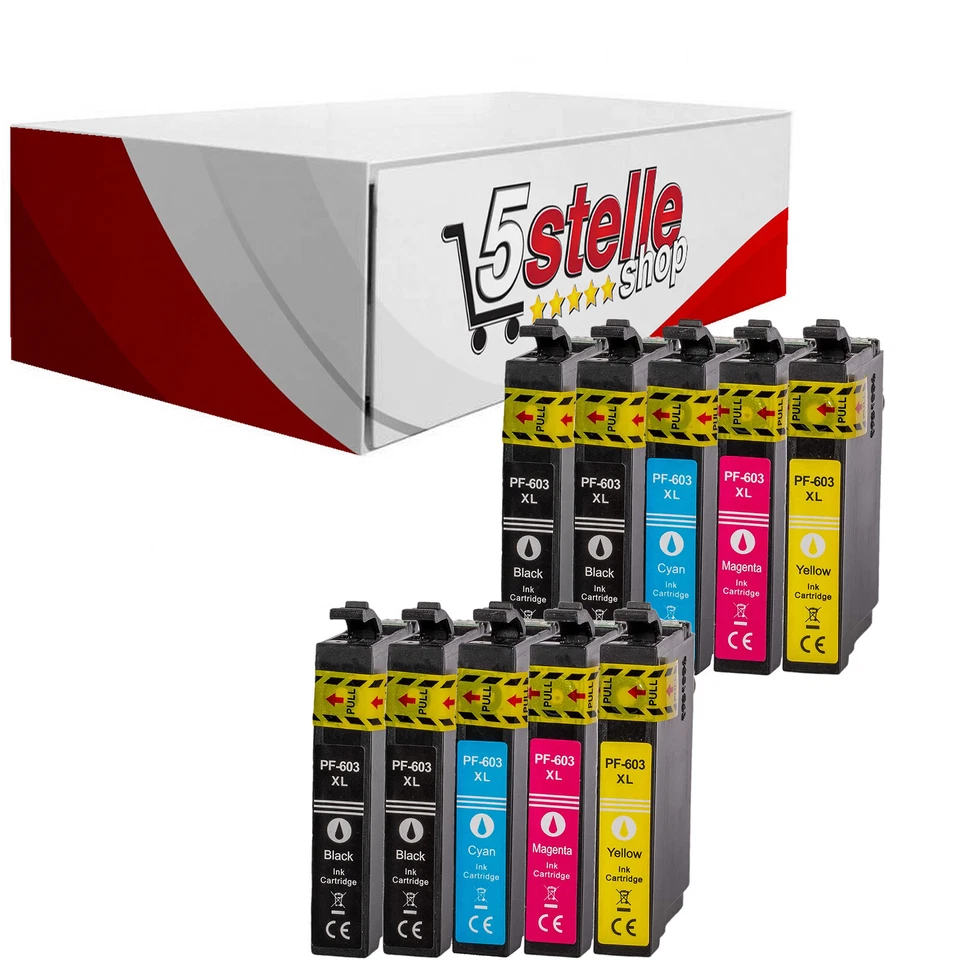 KIT 10 CARTUCCE 603XL PER EPSON WF-2820DWF WF-2840DWF WF-2845DWF WF-2870DWF