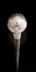 bastone da passeggio ottone argento mondo globo bastone da passeggio bastone da passeggio festa del papà festa della mamma - Foto 1 di 4