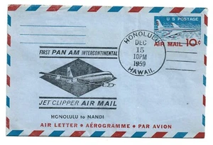 U.S. Air Mail First Flight Cover - Pan Am - Honolulu-Nandi - 15 Dec 5, 1959 - Picture 1 of 2