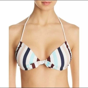 Shoshanna 262603 Women's Striped Halter Swim Bikini Top Multi Size B - Picture 1 of 2