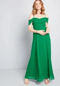 ModCloth Damen Maxikleid grün Cold Shoulder ärmellos NEU 28W - Bild 1 von 7
