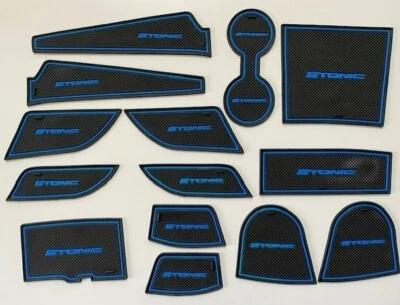 KIA STONIC (2018-2023)  INTERIOR DASHBOARD MAT GATE PAD TRIM SET BLUE ONLY - Image 1 of 4