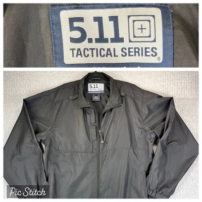 5.11 Tactical Series packable windbreaker jacket Men L Black Full Zip utility - Image 1 of 4