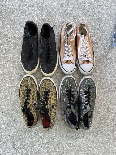 Converse donna taglia 8 glitter ed eleganti taglio basso tutte le stelle set di 4