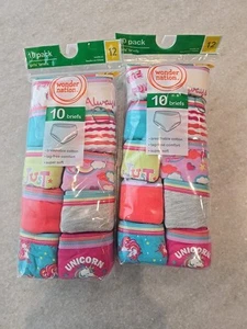 Wonder Nation Girls Cotton Brief Underwear, 10-Pack, Size 12 2 Pack 20 Totall - Picture 1 of 4