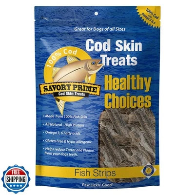 Savory Prime Cod Skin Fish Strips, 8-Ounce (49662008), All Breed Sizes - Image 1 of 4