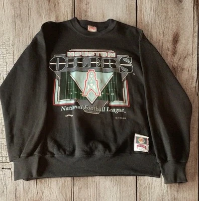 Sudadera para hombre Nuez moscada (c) 1994 NFL Houston Oilers cuello redondo mediana-nunca usada Foto 1 de 4