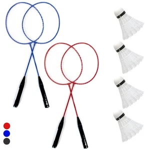 GAME Badminton Set Recreational 4 Rackets 2 Shuttlecocks Net Case Outdoors Game - Picture 1 of 1