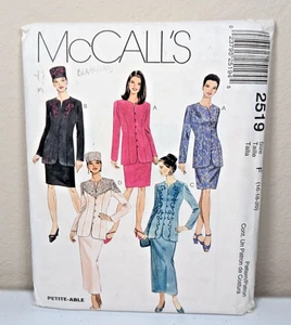 RETRO 90s McCalls Pattern 2519 Misses Unlined Jacket Skirt Hat Size 16 18 20 - Picture 1 of 2