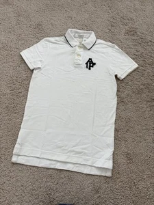 NWT Y2K Abercrombie & Fitch Muscle Fit A&F Logo SS Polo Shirt White Men’s Size S - Picture 1 of 8