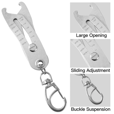 Bolt and Nut Identifier Gauge Size Gauge Precise Bolt Size Finder Keychain Tool - Image 1 of 4