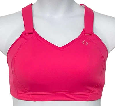 Sujetador deportivo Moving Comfort Brooks talla 38E Juno alto impacto correas ajustables delanteras rosa  Foto 1 de 4