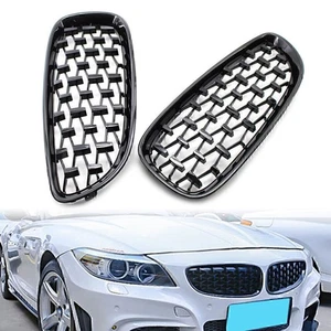 Pair of Front Gloss Black Grille Meteor Style Fit BMW E89 Z4 2009-2016 - Bild 1 von 9