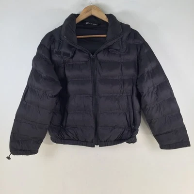 Zara Mujer Puffer Chaqueta XS Negro Cremallera Capucha Manga Larga 117069 Foto 1 de 4