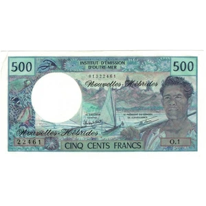 Billet, New Hebrides, 500 Francs, KM:19c, SPL - Picture 1 of 2