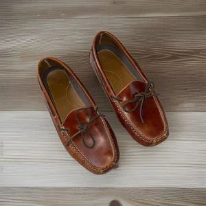 LL BEAN Brown Leather Loafer Slipper Smoking Loafer 10 - Picture 1 of 5