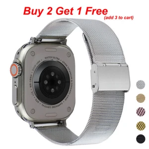 Stainless Steel Metal Wrist Strap For Apple Watch Ultra 2 Band 9 8 7 6 5 38-49mm - Picture 1 of 22