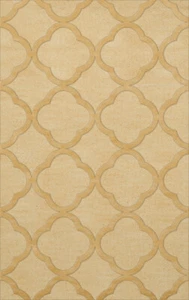 Yellow Quaterfoil Trellis Print Transitional Area Rug Geometric DV8 - Picture 1 of 35