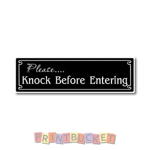 Please Knock Before Entering Sticker 200mm quality water & fade proof vinyl - Picture 1 of 1