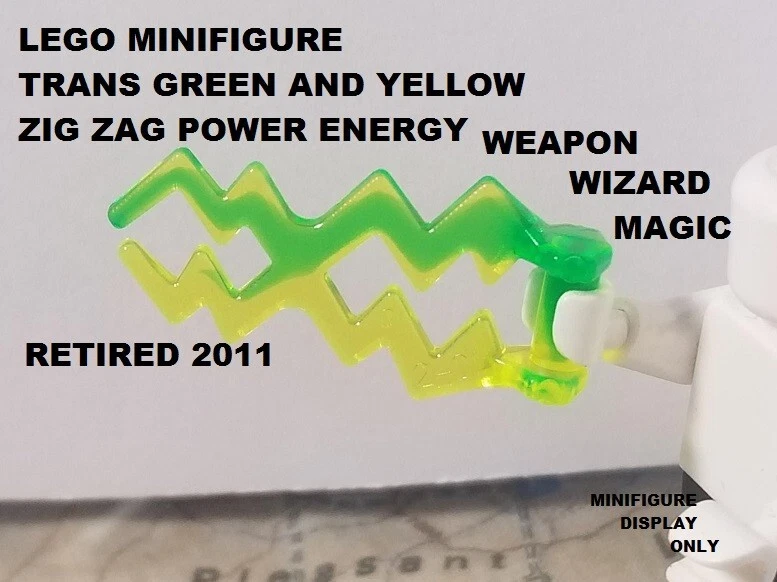 LEGO Minifigura Verde Amarillo Eléctrico Zig Zag Wave Arma Ninjago Mago Magia Foto 1 de 1