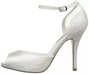 SCARPE DA SPOSA PREZZO CONSIGLIATO £ 123 TAGLIA 7 8 MENBUR 58120A04 AVORIO RASO ARGENTO CINTURINO ALLA CAVIGLIA - Foto 1 di 7