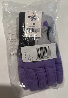 OshKosh 3M Thinsulate Fleece-lined Gloves Girls 4-6X Purple NEW Style:41665911 - Image 1 of 4