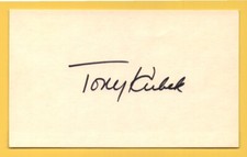 Tony Kubek Signed Autographed Index Card