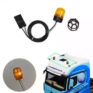 Lampada rotante luce escavatore LED per 1/14 Tamiya RC camion auto Scania 770S Benz - Foto 1 di 14