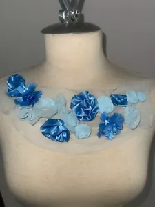 Bebé Azul Red Aplique Satén Organza Cinta Rosas Corpiño Baile Disfraz 12" - Imagen 1 de 2