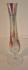 Art Glass vase by Lucka glass, with Swirl design German Decorative - Picture 1 of 10
