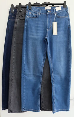 Ex M&S PER UNA Mid Rise STRAIGHT Ankle Grazer LYOCELL BLEND Jeans  _ Various - Image 1 of 2