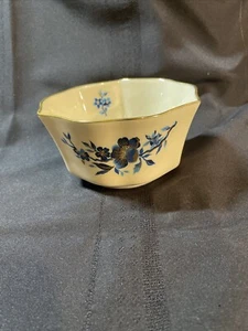 Lenox Pagoda Large Round Fluted Floral Bowl 9" Giftware Blue 24K Gold Trim nice - Picture 1 of 6