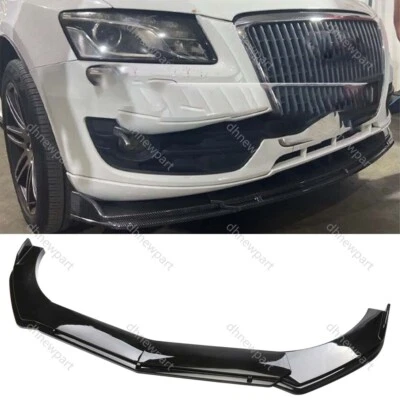 For Audi Q5 Glossy Black Front Bumper Lip Splitter Spoiler Dual-Layer Body Kit - Image 1 of 4