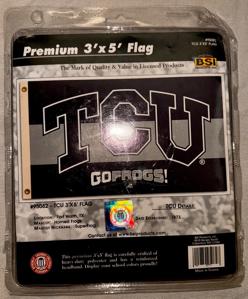 New TCU Texas Christian Horned Frogs NCAA Football Flag Double Side Print 3’x 5’ - Image 1 of 1