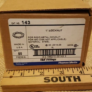 (50-Pk) Thomas & Betts Locknut Steel for Rigid/IMC Conduit 1-In 143 - Picture 1 of 5