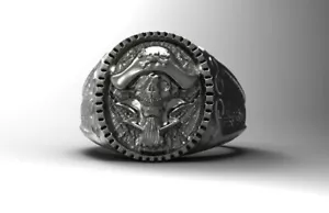 Herren Piratenschädel Ring Sterlingsilber 925 Biker minimalistisch - Bild 1 von 6
