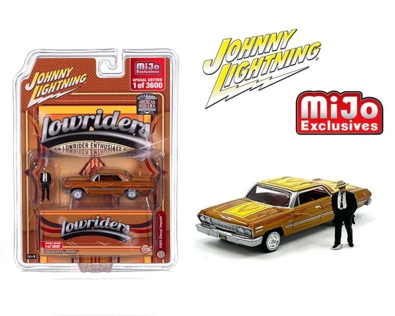 Johnny Lightning 1:64 Lowriders 1963 Chevrolet Impala w/ American Diorama Figure - Image 1 of 1