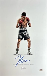 Julio Cesar Chavez Signed 12x18 Boxing Print PSA AO17369 - Picture 1 of 2