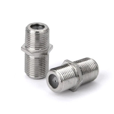 2pc F Type Female to Female Connector F81 Coax Coaxial Cable Joiner Jack Adapter - Image 1 of 2