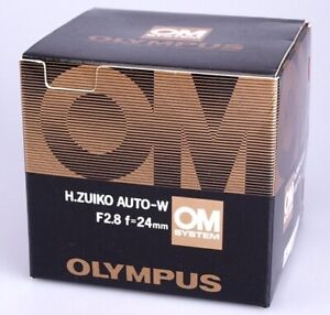 Olympus. OM-system Zuiko  Auto-W  24mm F2.8 lens. (Silver Nose) Boxed