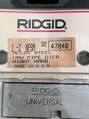 Ridgid 47840 1 to 2" NPSM Pipe Threading Replacement Die - Image 1 of 3